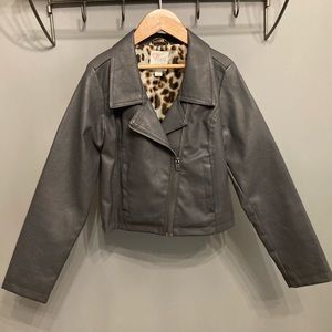 (3 for $50) Children’s Place Grey Pleather Jacket, Size 10/12